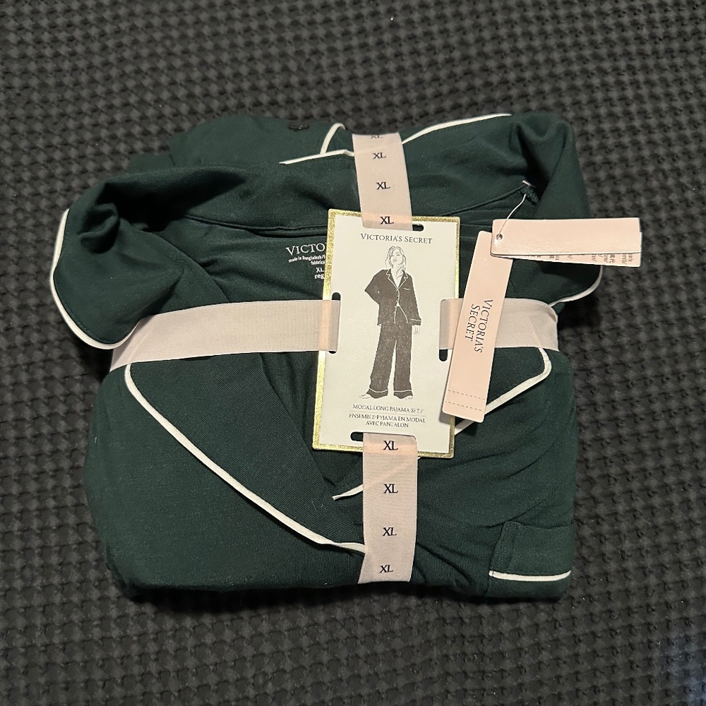 Pine Green Modal Long Pajama Set by VS